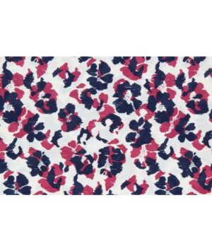 Tissu fleur marine et rouge blossom