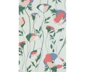 Tissu fleurs vert bleu rose blossom (10 cm)