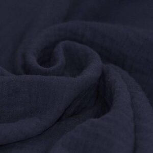 Tissu double gaze de coton marine