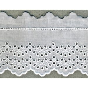 Broderie anglaise blanche 65 mm