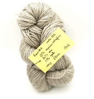 Echeveau laine merino soie yak à teindre