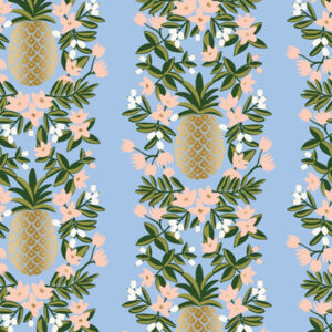 Tissu canevas Primavera ananas métallisé Rifle Paper Co
