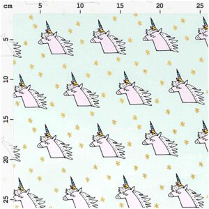 Tissu licornes fond menthe métallisé Rico Design – Image 2