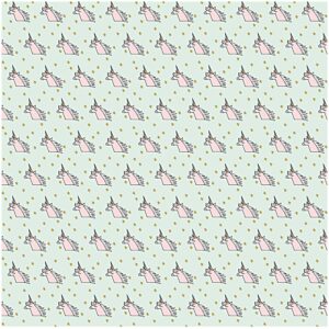 Tissu licornes fond menthe métallisé Rico Design – Image 3