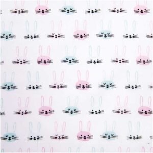 Tissu lapins bleu et rose Rico Design