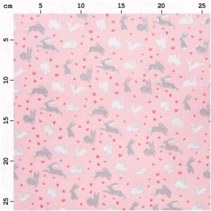 Tissu lapins rose métallisé Rico Design – Image 2