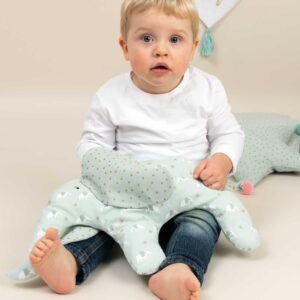 Tissu jersey menthe étoiles dorées Rico Design – Image 3