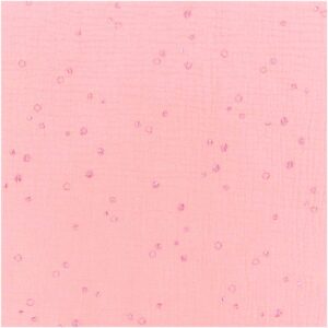 Tissu double-gaze rose métallisé à pois Rico Design