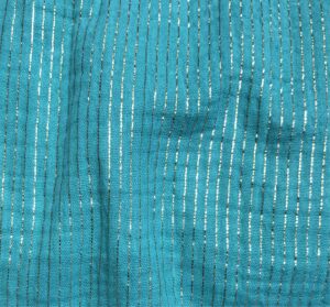 double gaze vert rayures lurex or