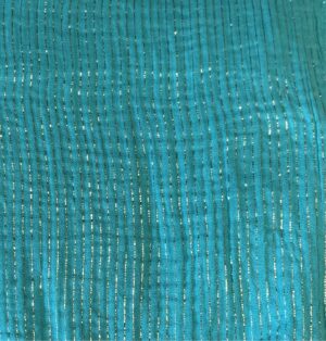double gaze vert rayures lurex or