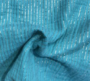 double gaze vert rayures lurex or