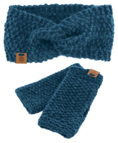 kit tricot bandeau mitaines