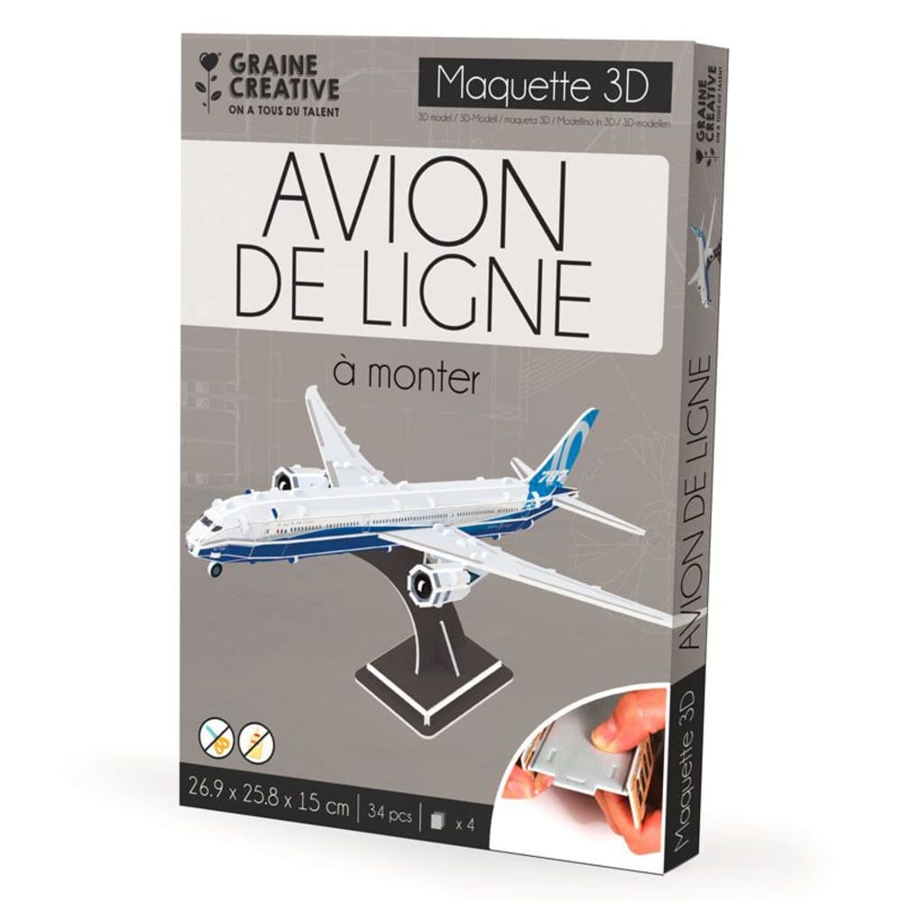 Maquette 3D Avion de ligne – Augustine et Balthazar