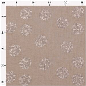 Tissu double-gaze taupe Sakura hot foil Rico Design