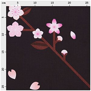 Tissu canevas Fleur de cerisier noir Rico Design
