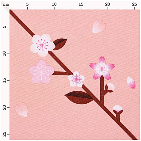 Tissu canevas Fleur de cerisier rose Rico Design