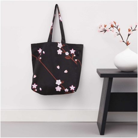 Tissu canevas Fleur de cerisier noir Rico Design