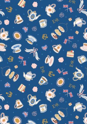 Tissu Jubilee cup of tea Lewis and Irene