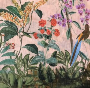 Tissu crêpe panneau tropical