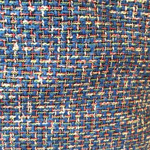 Tissu style Chanel fond bleu électrique