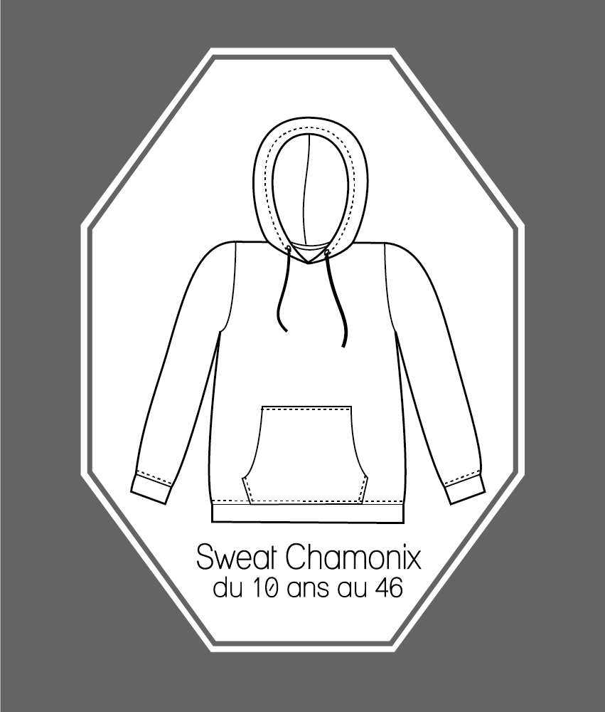 Patron couture Sweat Chamonix du 10 ans au 46 version PDF