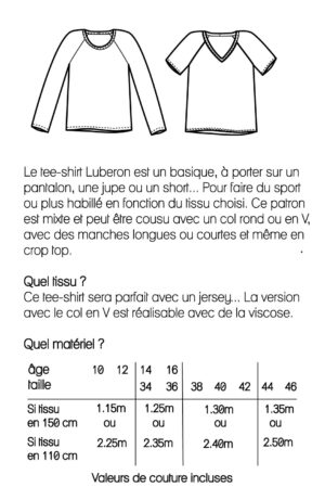 Patron couture Tee-shirt Luberon du 10 ans au 46 version PDF – Image 3