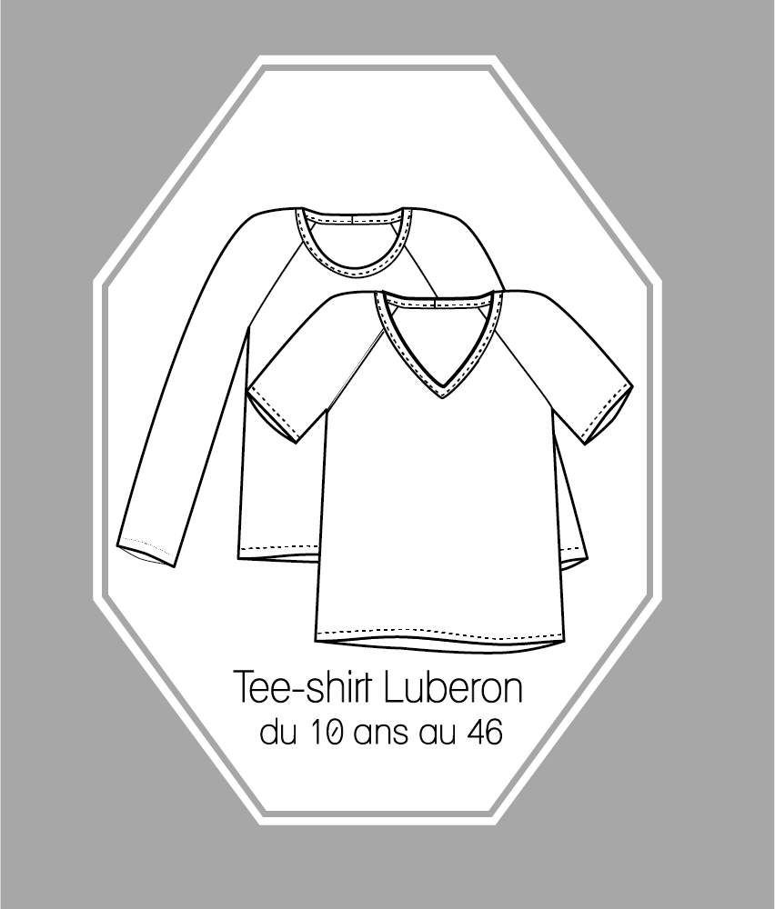 Patron couture Tee-shirt Luberon du 10 ans au 46 version PDF