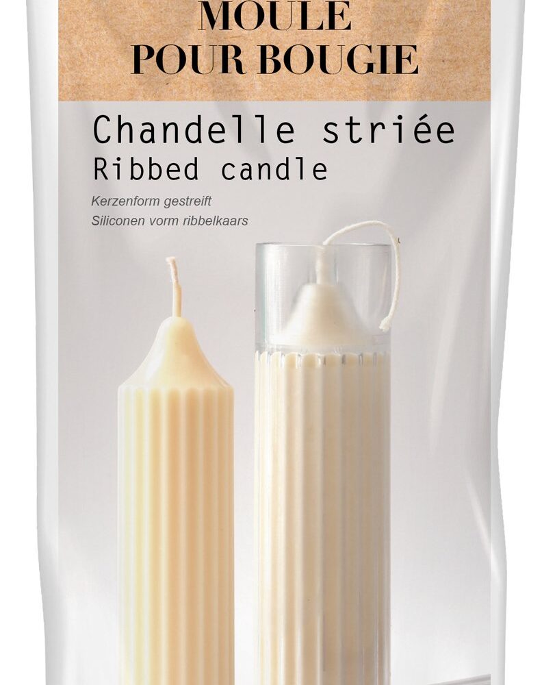 Moule PVC pour bougie chandelle striée