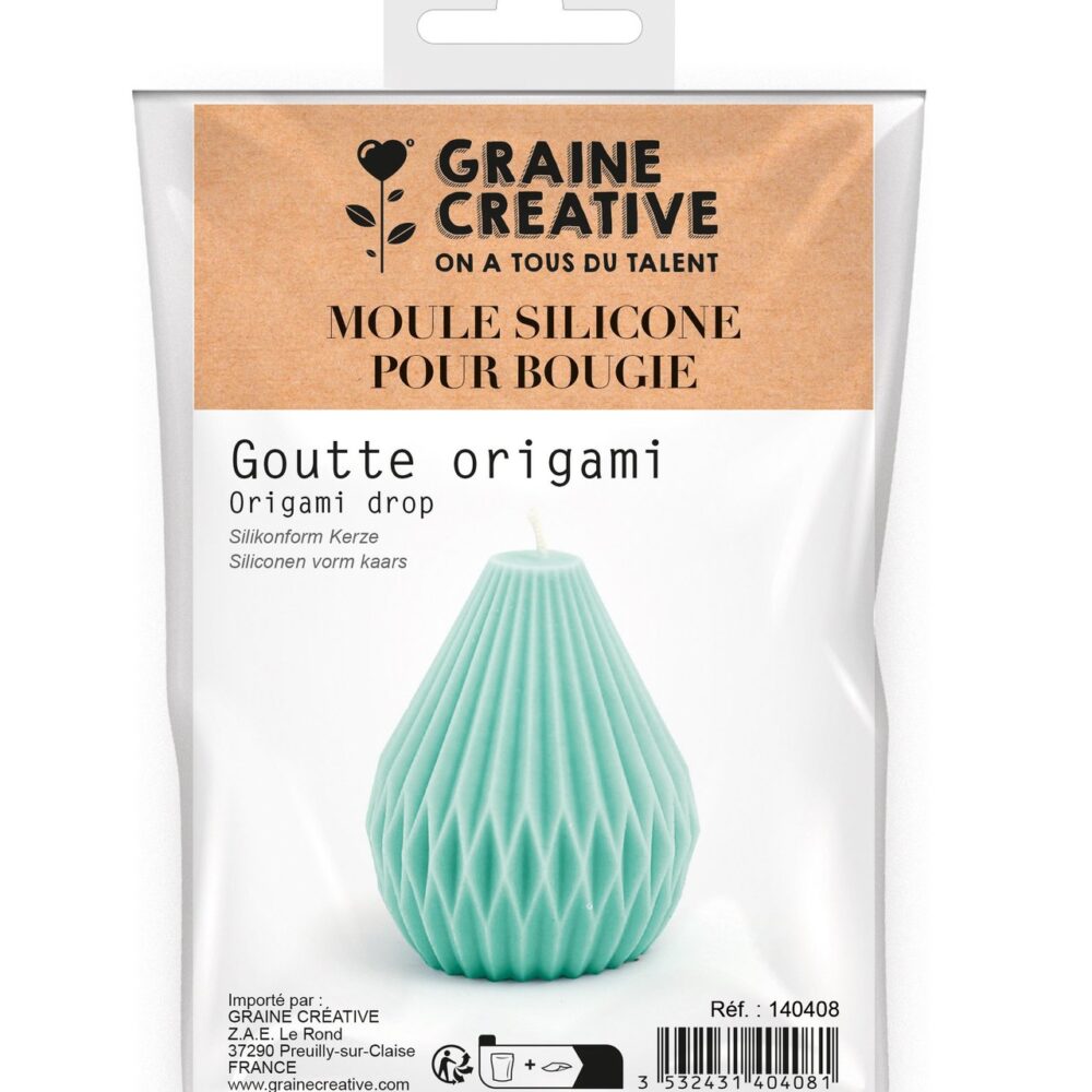 Moule silicone pour bougie goutte origami
