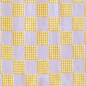 Coton Ametrine carreaux mauve et moutarde Fableism