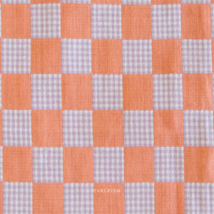 Coton Ametrine carreaux orange et mauve Fableism
