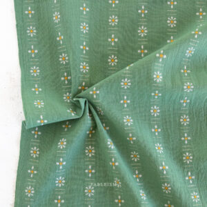 Coton Prairie fleurs vert Fableism