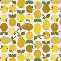 Tissu  Under the apple tree jaune  - Cotton and Steel