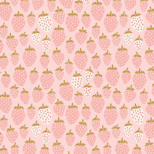 Tissu Under the apple tree fraises roses - Cotton and Steel